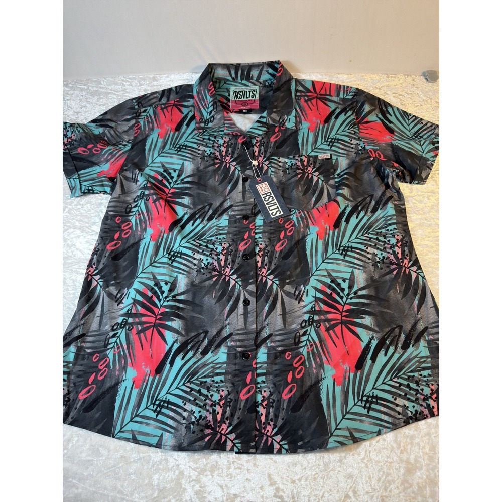 RSVLTS Tropical Shade KUNUFLEX Women's 2XL Hawaiian Shirt NWT Button Up